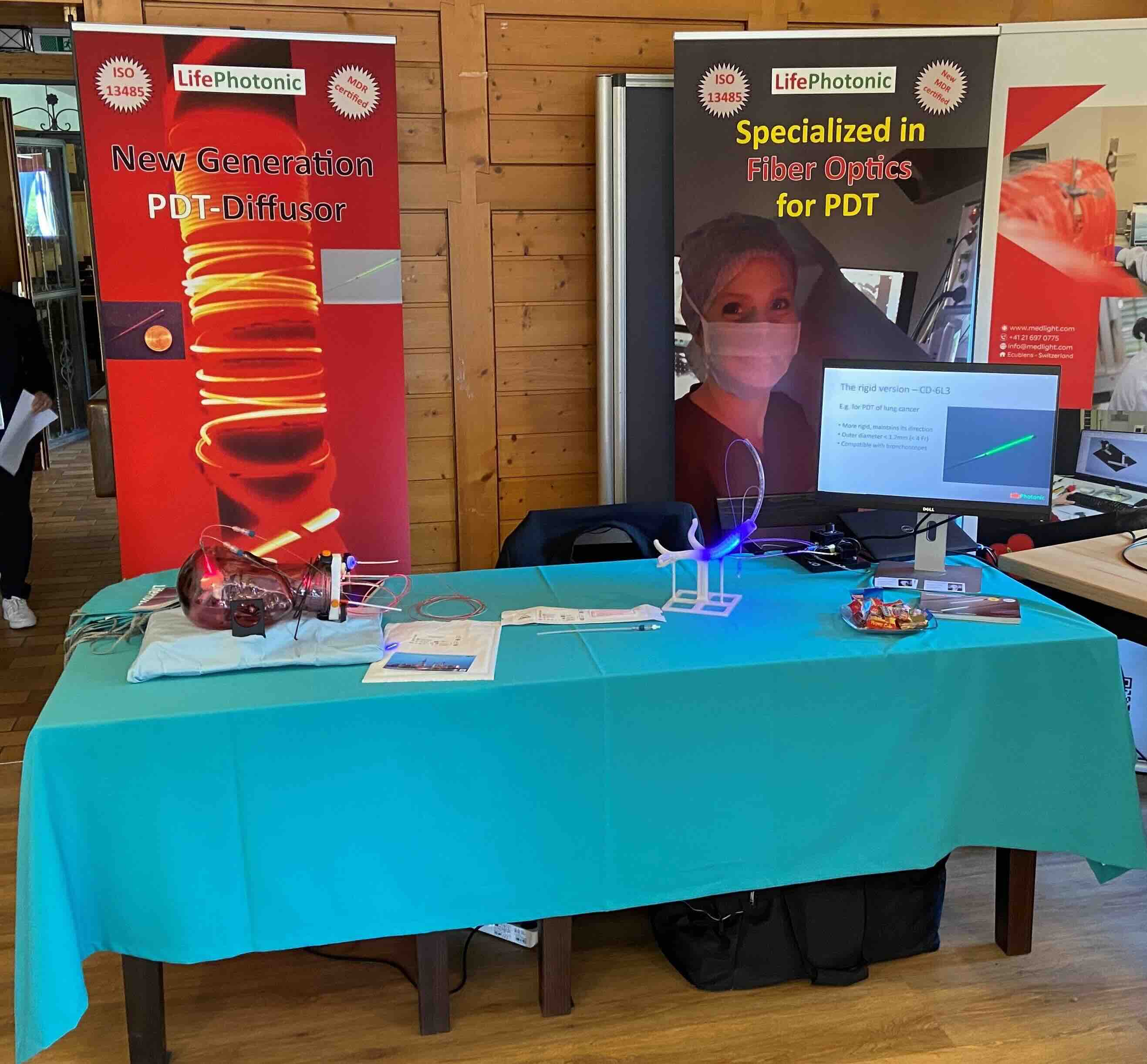 booth with fiber optics